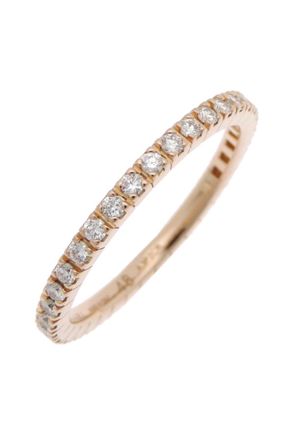 Pre-Owned Bvlgari Eternity Wedding Diamond Ring, Size 48, Women's, 750 Pink Gold