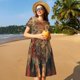 thumbnail image 4 of Disketp Majestic Cosmic Lion para Vestido de Manga Corta para Mujeres, Vestidos de Verano para Mujeres, Casual y Holgado para la Playa, 4 of 6