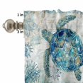 thumbnail image 4 of Sea Turtle Coastal Curtain Valances Set Blue Teal Beach Ocean Nautical Coral Kitchen Curtains 36&nbsp;inch Length Rod Pocket Valance and Tiers 3 Piece Set Small Bedroom Bathroom Laundry Decor, 4 of 9