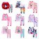 thumbnail image 2 of 2 girls casual crew neck cartoon print pajama sets, 2 of 5