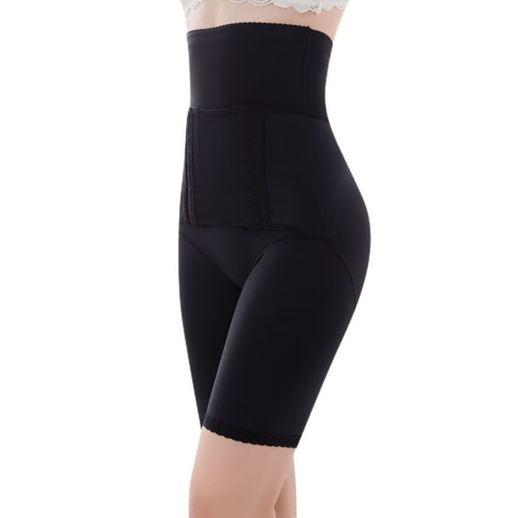 Defitshape Women's Shapewear Shorts High Waisted Firm Compression Waist Cincher Shapewear Tummy Control Waist Trainer Postpartum Body Shaper Shorts Butt LifterSlimming Butt Lifting Tight Black 8-10