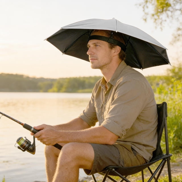 Sombrero paraguas | Protección solar y contra la lluvia manos libres para actividades al aire libre | Diadema ajustable para senderismo, pesca, jardinería y playa