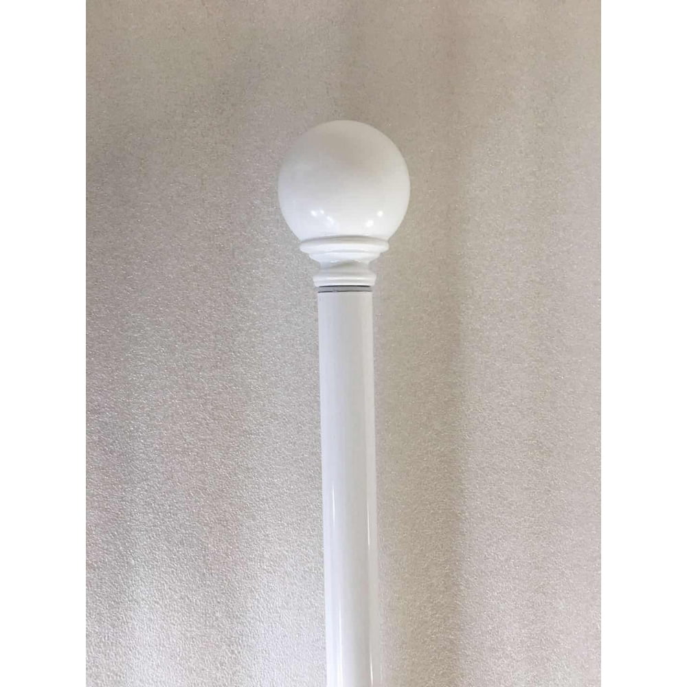 Mainstays 1" White Ball Finial Single Curtain Rod Set, 3084" Walmart