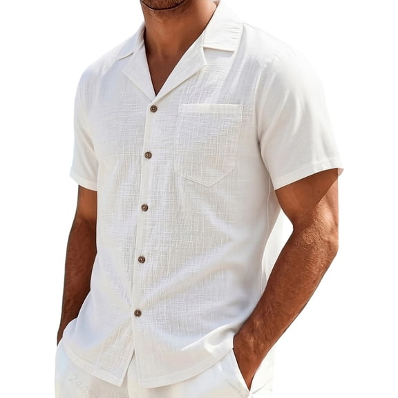 Hawaiian Shirt for Men Big & Tall Button Down Lapel Short Sleeve with Pocket Summer Tops Dad Gifts M-5XL