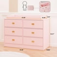 thumbnail image 4 of Huloretions Baby Dresser,Dresser for Baby Nursery,Baby Changing Table Dresser with 6 Drawers,Children's Bedroom Dresser with Power Outlets,Changing Pad & Removable Top, 4 of 8