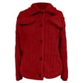thumbnail image 6 of iHPH7 Womens Fleece Jacket Womens Shacket Casual Outerwear Women's Outerwear Teddy Coat for Women Warm Winter Coats for Women Winter Outfits for Women Red XXL, 6 of 9