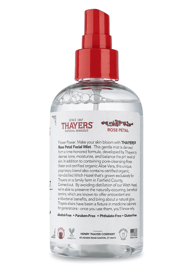 Thayers Witch Hazel Alcohol Free Rose Petal Facial Mist Toner, Rose, 8 Oz, 2 Pack