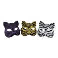 thumbnail image 1 of Ensemble de 3 Masques de Costume de Chat Scintillants à Rayures d'Animaux Gotto Carnaval Halloween, 1 of 3