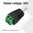 thumbnail image 4 of Adaptador de cable RCA sin soldadura de 12 piezas, conectores de terminal de tornillo de altavoz de audio/video RCA macho, negro (incluye destornillador), 4 of 7
