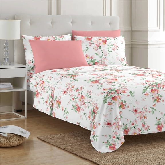 PREMIUS Jennifer 6 Piece Soft Wrinkle-Free Microfiber Sheet Set, Full