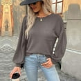 thumbnail image 4 of Timegard Tops for Women Round Neck Puff Long Sleeve Back Crisscross Tshirts Dressy Casual Loose Tops, 4 of 6