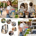 thumbnail image 5 of Xoenoiee Capybara Book Pencil Heart Print Kids Clear Backpack Set of 3 for Girls 17" Heavy Duty PVC Transparent Bookbag with Lunch Box and Pencil Bag See Through School Bags for Elementary Preschool, 5 of 5
