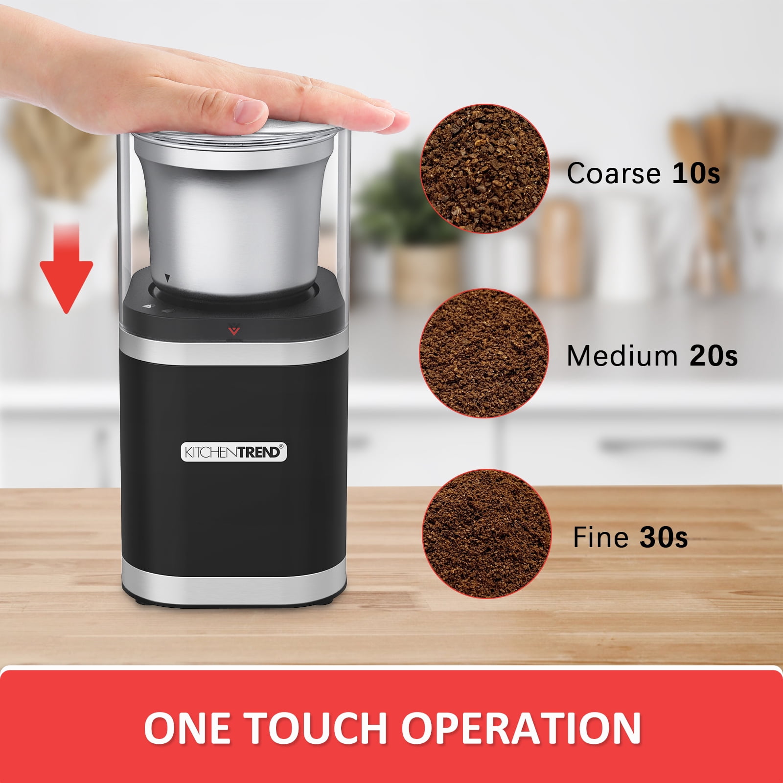 KitchenTrend 12-Cup Electric Coffee Bean Grinder, Spice Nut Seed Herb Grinder