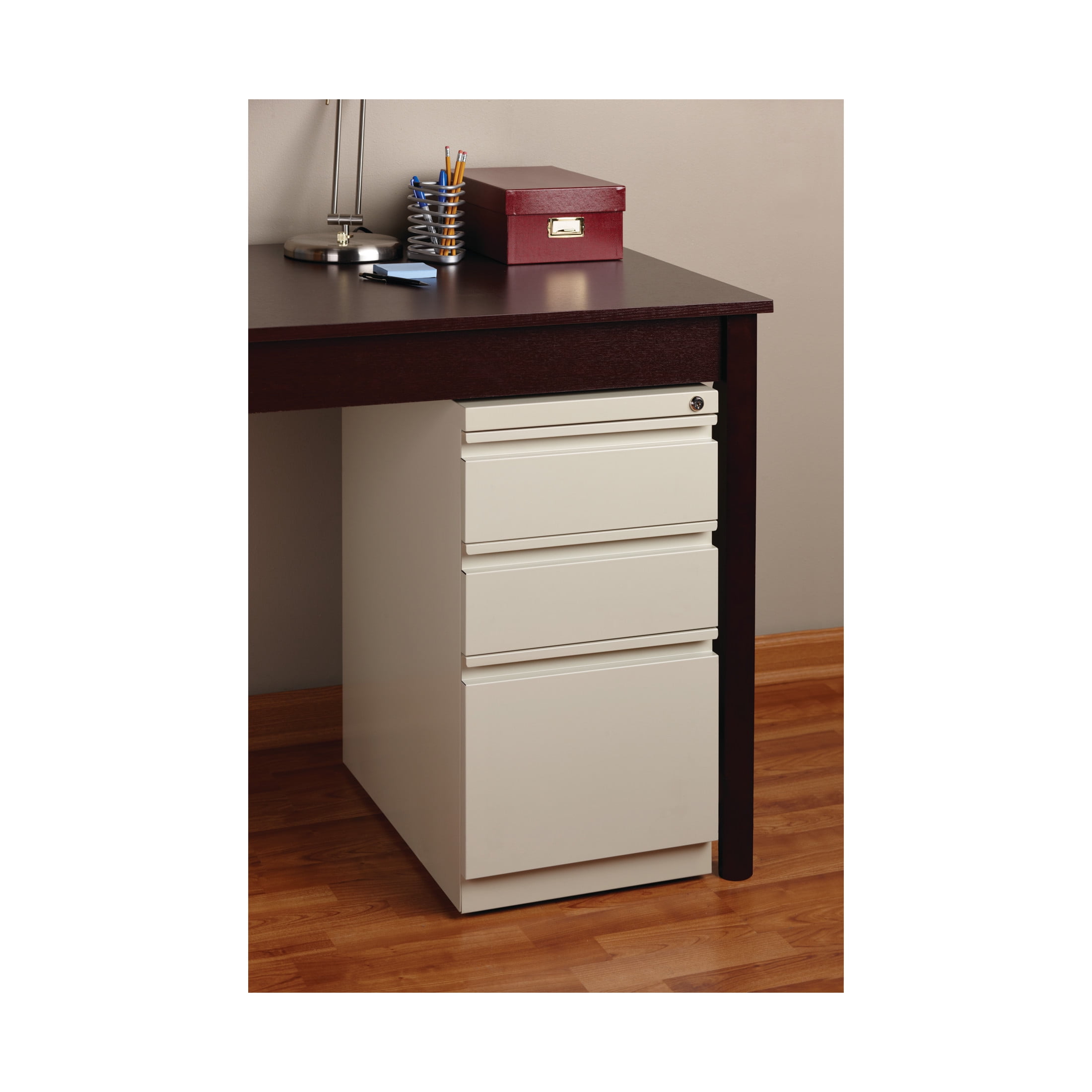 Hirsh Pro 20" Deep Mobile Pedestal File Cabinet 3 Drawer Box-Box-File, Letter Width, Putty