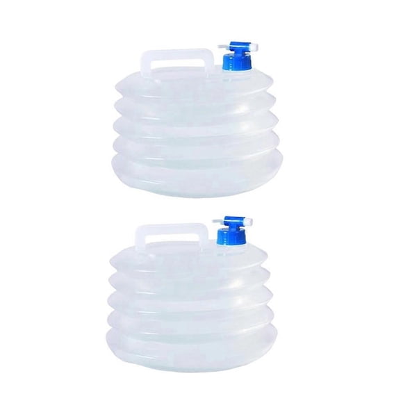 Outdoor Folding Water Buckets 2Pcs For Camping And Hiking 26X23CM Transparent Water Storage Solution