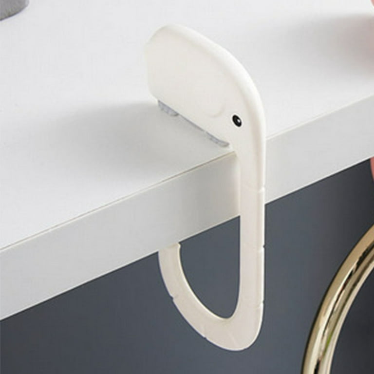 Office Desktop Bag Hanger Hook Hanging Handy Tool Desk Hook for Hat Handbag Umbrella - White