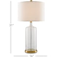 thumbnail image 2 of Clear Seeded Glass Brass Hazel Table Lamp, 2 of 4