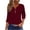 Wine, variant on Women's 3/4 Sleeve V-Neck Eyelet Top 2025 - Summer Holiday Tunic Blouse | Yubnlvae | Summer Tops for Women 2025 Trendy 3/4 Sleeve V Neck Eyelet Shirts (Green | XL)