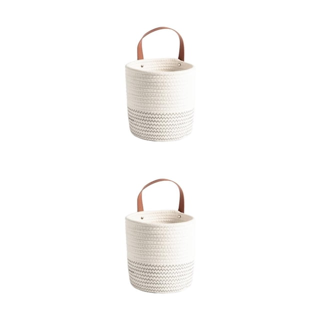 Cesta de almacenamiento colgante Naiovety maceta tejida color Blanco