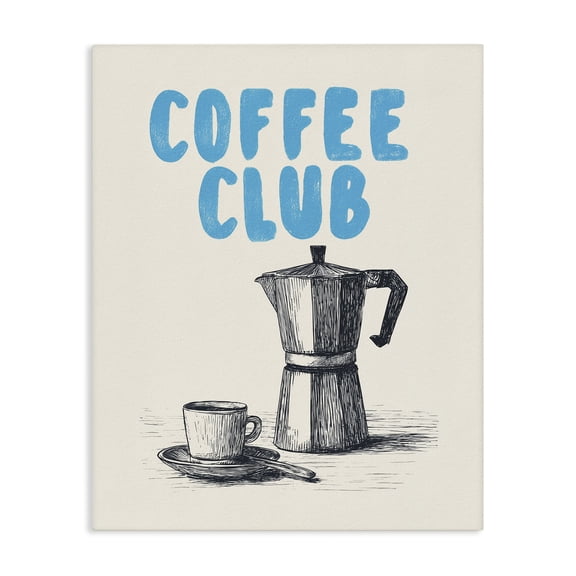 Stupell Industries Coffee Club Retro Drawing Canvas Wall Art, design by Andreas Magnusson