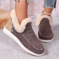 thumbnail image 6 of XIMIN Women's Thick Sole Flat Fluffy Faux Fur Lining Anti-Slip Slip on Loafer Snow Boots Winter Warm Casual Outdoor Activities Plush Short Booties, 6 of 6