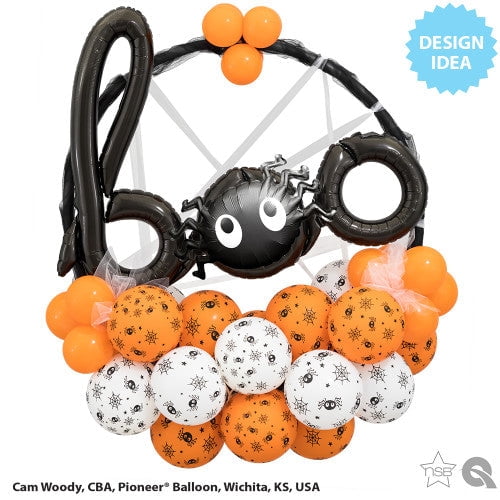 11 inch Qualatex Spiders Webs & Stars Latex Balloons (50 Pack) - Party Supplies Decorations
