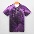 thumbnail image 3 of Purple Wolf Men Zipper T-shirt Summer Casual Short Sleeve T-shirt Top, 3 of 7