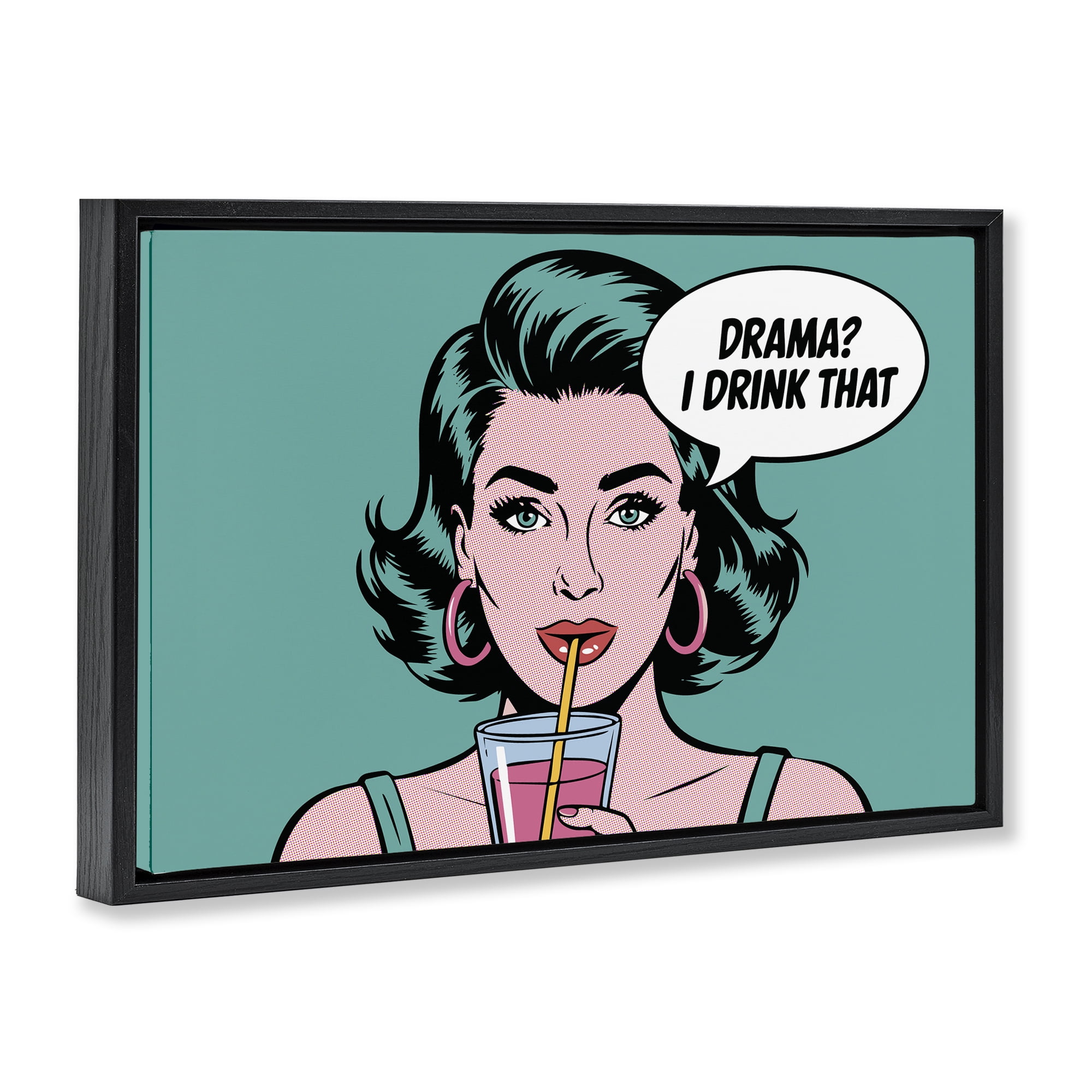 Stupell Industries Drama I Drink That Black Framed Floater Canvas Wall Art, design by Andreas Magnusson