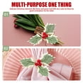 thumbnail image 5 of WEAVILUX Christmas Napkin Rings Red Berries Green Leaves, Silk Cloth Material, 6Pcs, 5 of 8