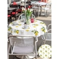 thumbnail image 5 of Outdoor Tablecloth with Umbrella Hole for Patio/Picnic/Party/Camping, Cute Lemon Summer Waterproof Table Cloth Round Cover Washable, Farmhouse Floral Botanical Leaves (Dia 54"), 5 of 8