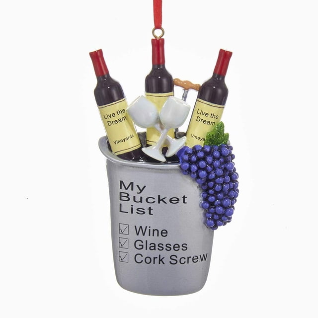 Adorno navideño Kurt Adler Wine My Bucket List