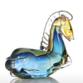 thumbnail image 1 of Caballo fantástico azul Escultura de cristal Decoración para el hogar Animal Ornamento Regalo, 1 of 8