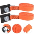 thumbnail image 2 of Miangastore 2 Rolls Tie Down Ratcheting Straps PU Orange Bearing Capacity for Transportation, 2 of 8