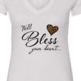 thumbnail image 4 of Inktastic Well Bless Your Heart with Leopard Print Women's V-Neck T-Shirt, 4 of 5