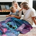 thumbnail image 4 of Stich Blanket Super Soft Flannel Lightweight Plush Cozy Throws Blankets 80IN*60IN, 4 of 5