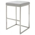 thumbnail image 2 of Home Square Chi 29.75" Faux Leather Bar Stool in White and Silver - Set of 3, 2 of 4