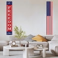 thumbnail image 4 of 4th of July Decorations, American Flag Porch Sign Hanging Patriotic Banner Door Supplies Outdoor Decor for Fourth of July Independence Day Memorial Day, 12 x 72 Inch (Freedom), 4 of 6