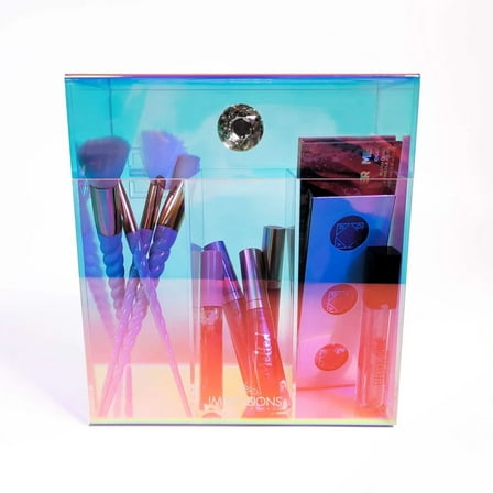 Impressions Vanity Prisma Clear Acrylic Makeup Brush Holder with 3 Slots Makeup Organizer