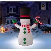 FrostByte Inflatable Talking Animated 7 Foot Snowman with Built in Projector & Speaker Plug'n Play for Outdoor Use