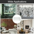 thumbnail image 6 of Uxcell 10pcs Peel and Stick Wall Panels 23.6" x 11.8" Skin Feel Brick Wallpapers (19.4 Sq. Ft. / 1.8 Sq.m. Coverage) Marble Tiles Adhesive Backsplash, White Grey, 6 of 6