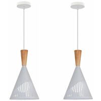 2 Piezas Lámpara Colgante Creativa Lámpara Colgante Moderna Minimalista Industrial Interior Ajustable (Blanco) - Blanco