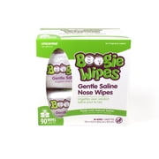 Boogie Wipes Saline Nose Wipes, Hypoallergenic & Alcohol-Free, Unscented, 90 Count