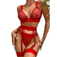 thumbnail image 3 of Keeccty Women 3Piece Panty Garter Bra Set Underwear Set, 3 of 4