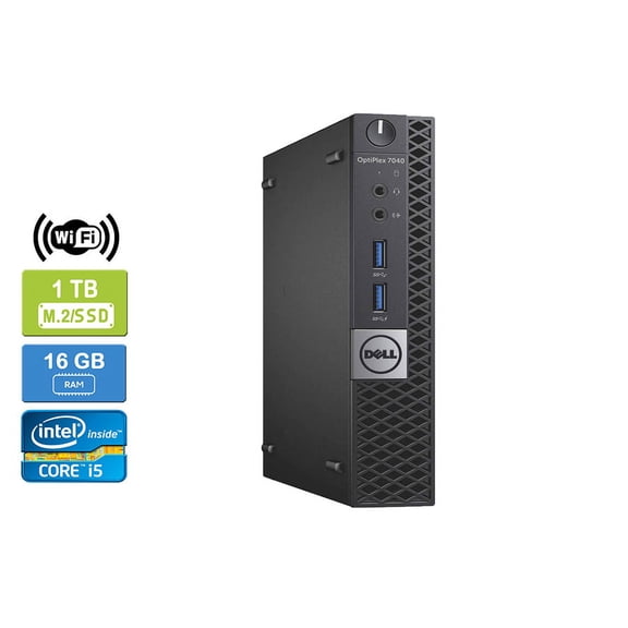 Used: DELL 7040 Intel Core i5-6500T 16GB M.2/1TB SSD Win 10 Pro Wifi HDMI