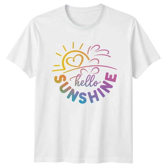 Hello Sunshine Heart Sun Inspirational Unisex Graphic Tee Mens Womens T-Shirt All Size S-5XL
