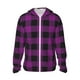thumbnail image 1 of Fotbe Purple Black Plaid Chaqueta con Protección Solar UPF 50+ para Hombre y Mujer, Camisa con Capucha y Bolsillos-Large, 1 of 7