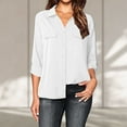 thumbnail image 2 of CEHVOM Chemise Décontractée à Manches Longues pour Femmes, Col Rabattu, Boutons, Liquidation, 2 of 8