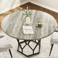 thumbnail image 3 of 47 Inch Round Dining Table 4-6 People, Kitchen & Dining Room Tables with Metal Base, for Dining Room, Living Room (4 Pieces of Desktop), 3 of 7