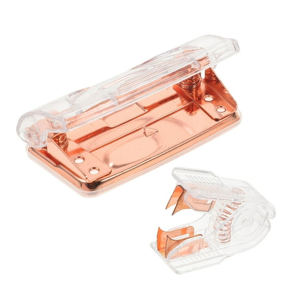 KAKOWELY 1 Set Hole Punch Tag Maker Punch Rose Gold 5.5In X 4.5In X 10.0In