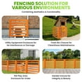 thumbnail image 2 of Air Conditioner Fence Panels, 3 Panels Outdoor Wood Privacy Screens (36", Brown), Equipment Enclosure with Metal Stakes for Backyard, Garden, Patio, Pool, Outside, 2 of 8